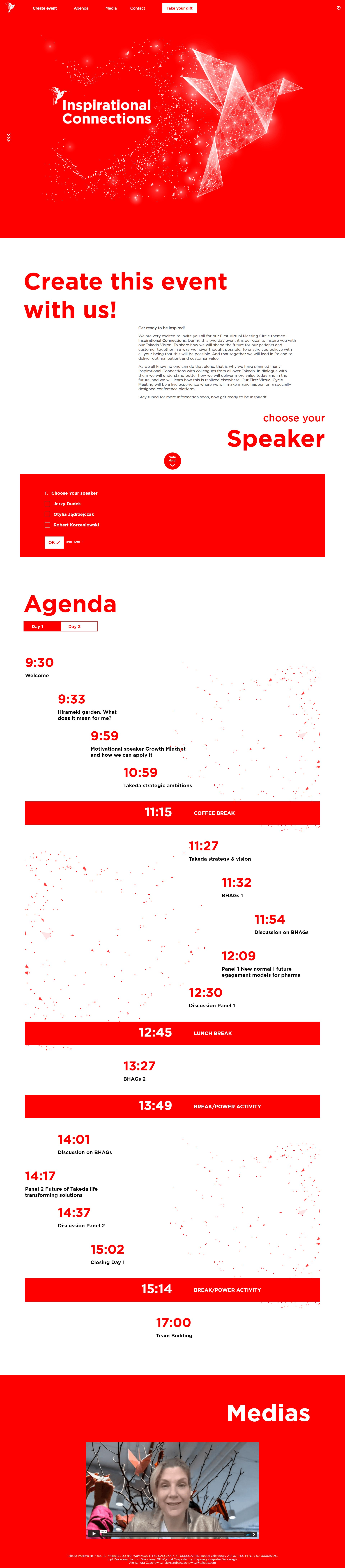 Takeda Inspirational Connections homepage
